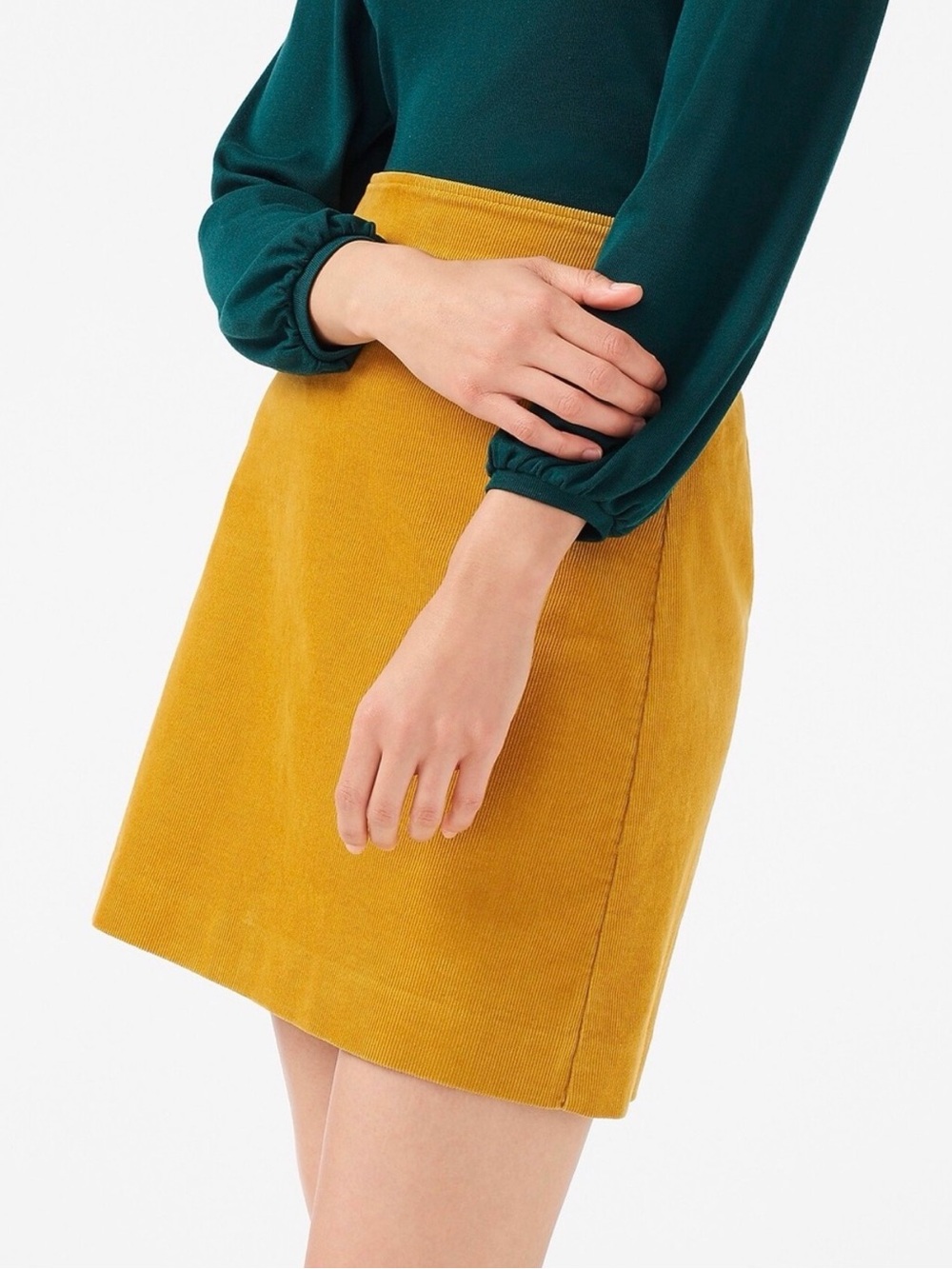 J. Crew Mercantile Mustard Corduroy A-Line Skirt - Size 6